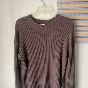 Cozy Brown Ribbed Sweater